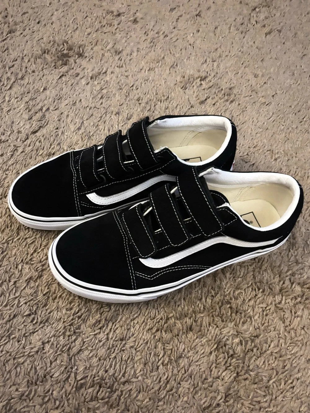 VANS BLACK & WHITE WITH VELCRO, UNISEX, size M8/W9.5 - Picture 1 of 9